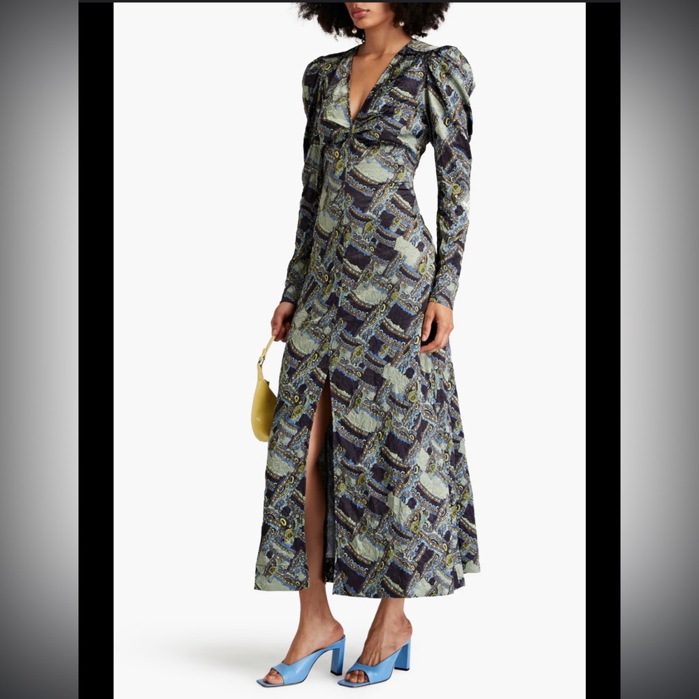 Ganni Satin Crinkle Dress
